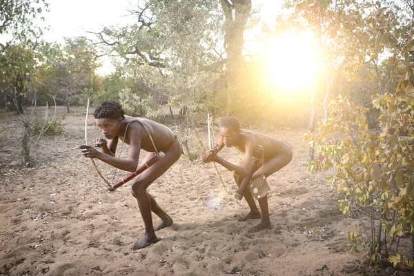 San hunters in living museum — Stock Photo, Image