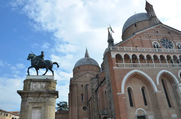 Basilique Saint Antoine Statue Équestre Gattamelata Padoue Italie — Photo