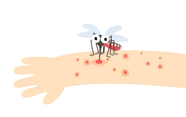 Mückenstiche Als Handvektor — Stockvektor