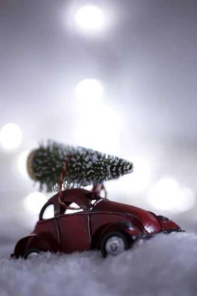Auto uitvoering kerstboom — Stockfoto