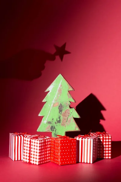 Рождественская елка с коробкой Стоковая Картинка