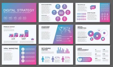 Büyük infographics modern degrade tarzı. Vektör çizimler dijital projeler, yönetim, istemciler kısa, tasarım ve iletişim hakkında. Kullanım Web sitesi, kurumsal rapor, tanıtım, reklam, pazarlama