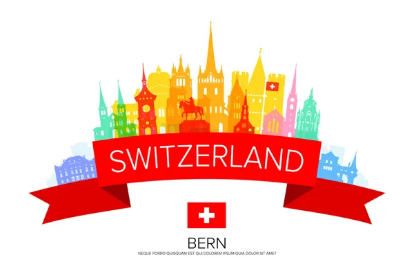 Schweiz resa sevärdheter. — Stock vektor