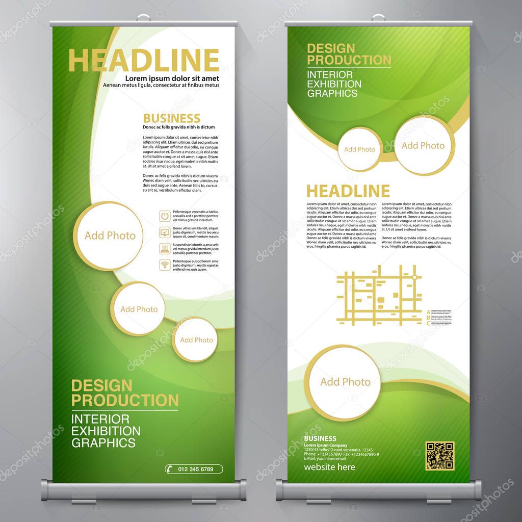 Business Roll Up. Standee Design. Banner Template. 