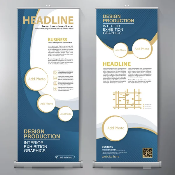 Zakelijke Roll-Up. Standee Design. Sjabloon voor spandoek. — Stockvector