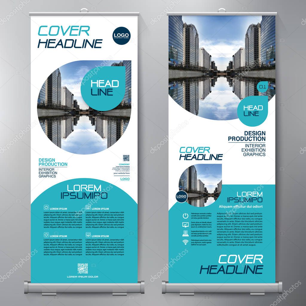 Business Roll Up. Standee Design. Banner Template. 