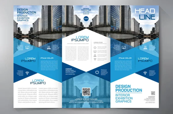 Brochure 3 fold flyer design a4 template. — Stock Vector