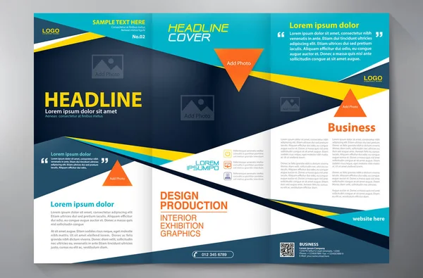 Brochure 3 fold flyer design a4 template. — Stock Vector