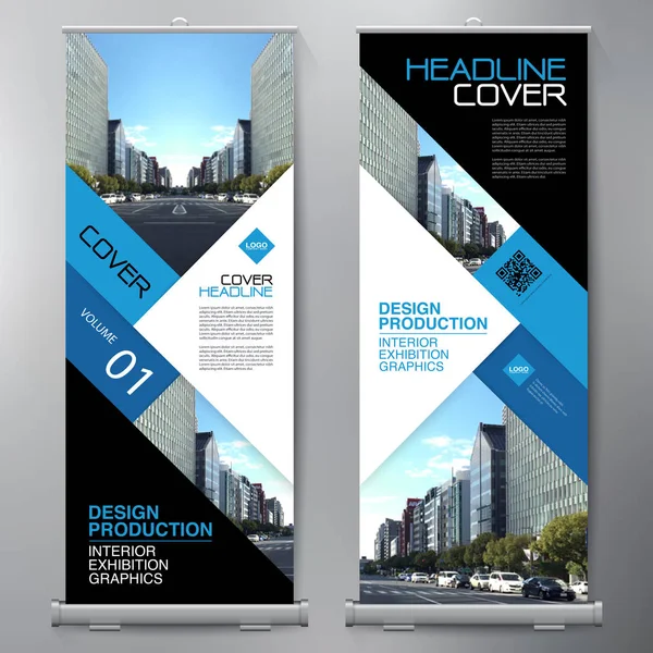 Business Roll Up. Standee Design. Modelo de banner . —  Vetores de Stock