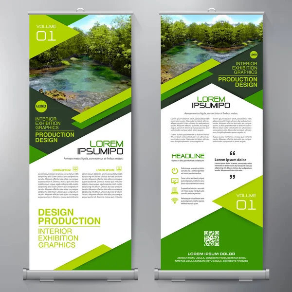 Business Roll Up. Standee Design. Modelo de banner . — Vetor de Stock