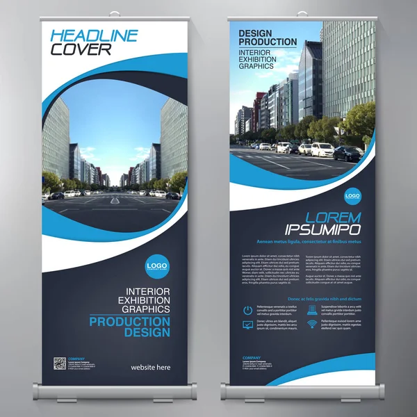 Business Roll Up. Standee Design. Modelo de banner . — Vetor de Stock