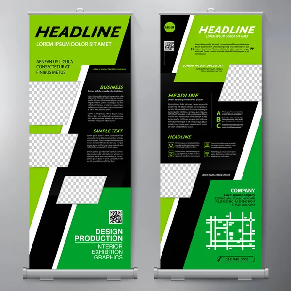 Zakelijke Roll-Up. Standee Design. Sjabloon voor spandoek. — Stockvector