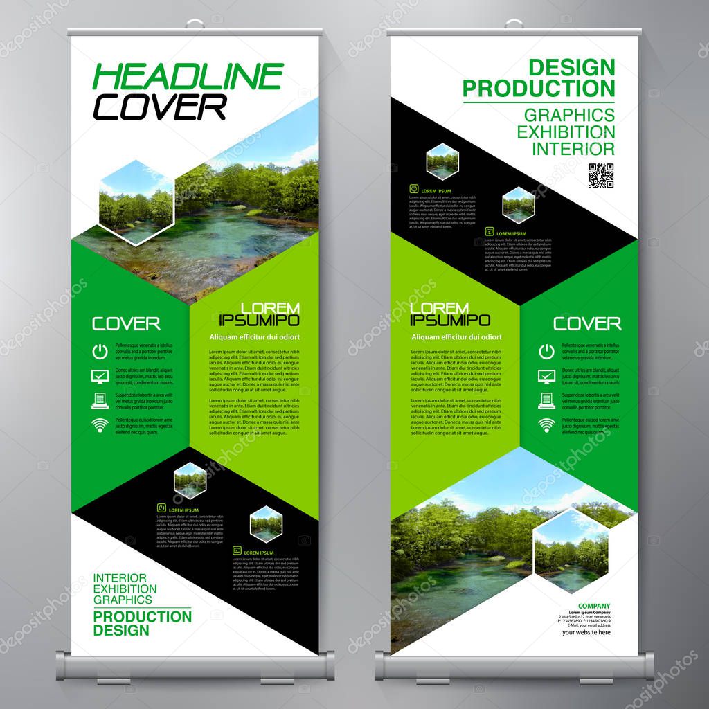 Business Roll Up. Standee Design. Banner Template. 