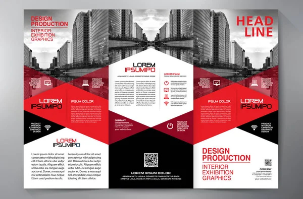 Broşür 3 kat el ilanı tasarım a4 şablonu. — Stok Vektör