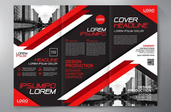 Brochure 3 piega flyer design a4 modello . — Vettoriale Stock