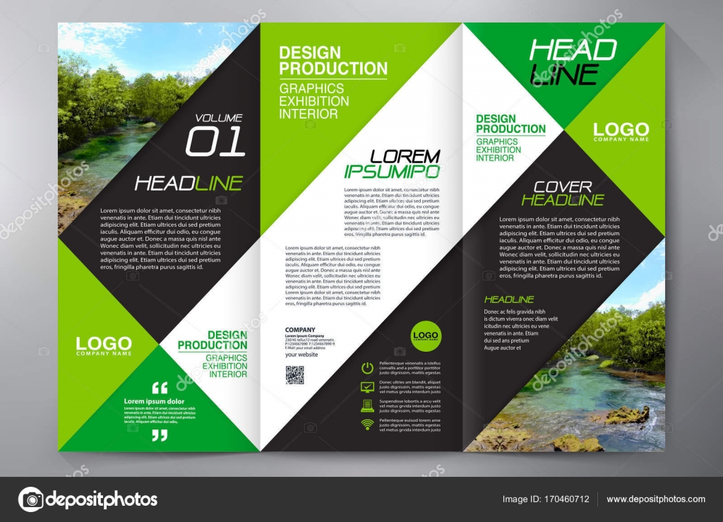 brochure 3 fold flyer design a4 template stock vector