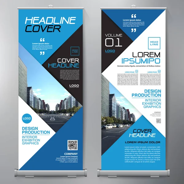 Zakelijke Roll-Up. Standee Design. Sjabloon voor spandoek. Presentatie — Stockvector