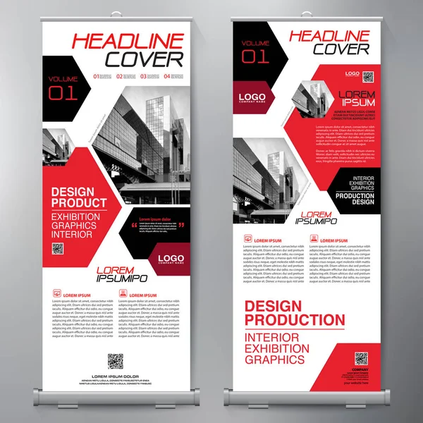 Business Roll Up. Standee Design. Modelo de Banner. Apresentação —  Vetores de Stock