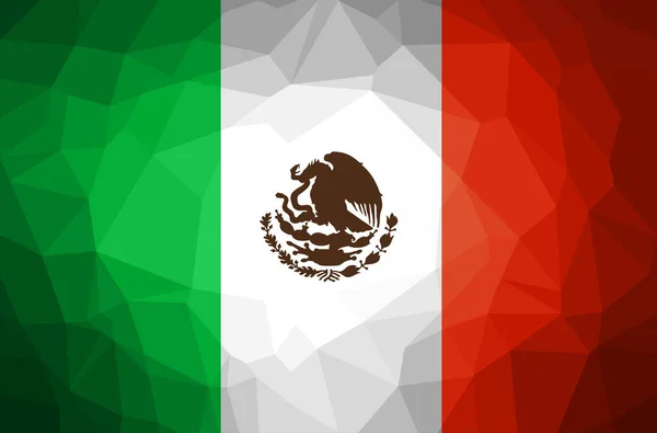 Bandera de México Fondo de polígono abstracto . — Vector de stock