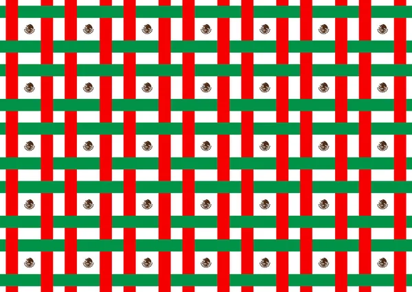 Vlag van Mexico abstract naadloze patroon. — Stockvector