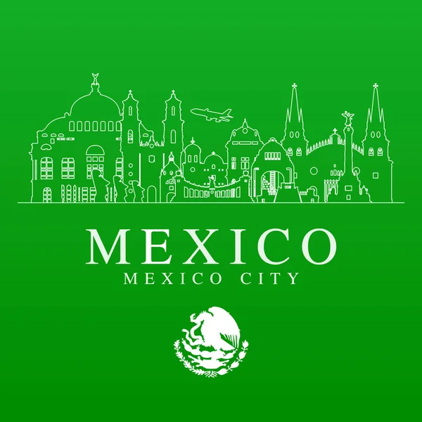 México Lugares de interés . — Vector de stock