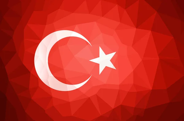 Bandeira da Turquia Fundo polígono abstrato . — Vetor de Stock