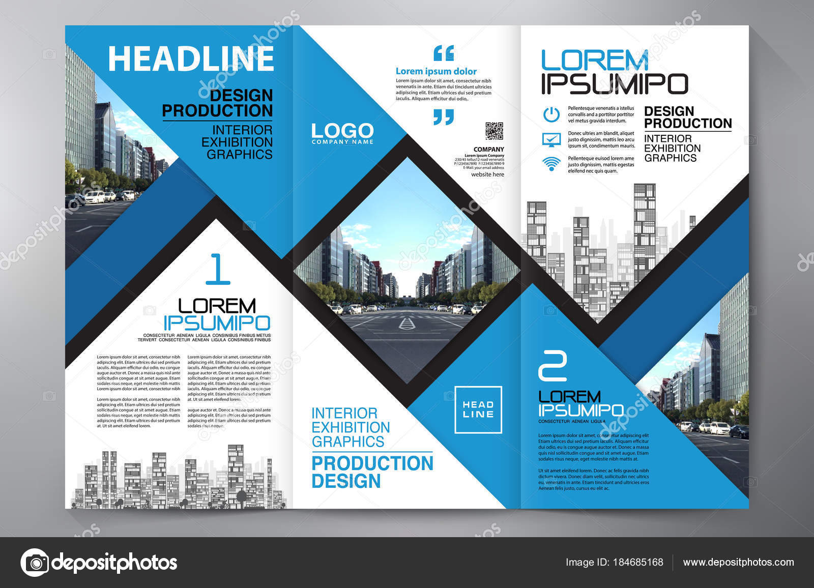 brochure 3 fold flyer design a4 template stock vector