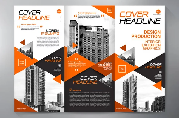 Broşür 3 kat el ilanı tasarım a4 şablonu. — Stok Vektör