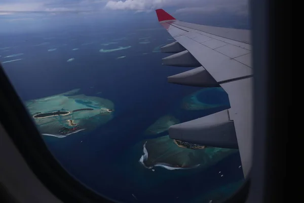 Airplane Airasia Fly Maldive Islands — Stock Photo, Image