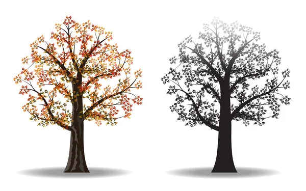 Arbre d'automne rouge — Image vectorielle