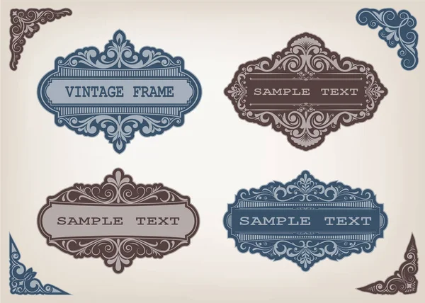 Set of vintage frames — Stock Vector