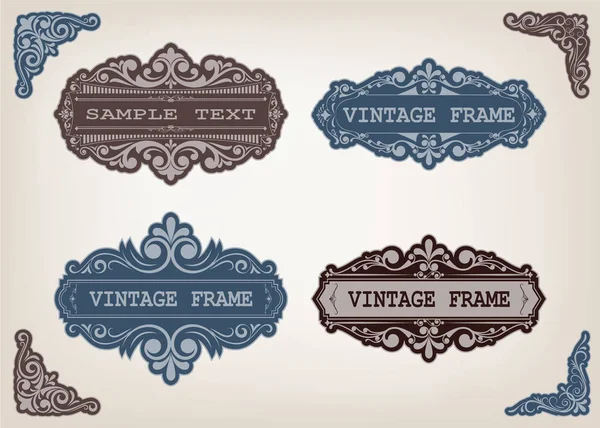 Set of vintage frames — Stock Vector