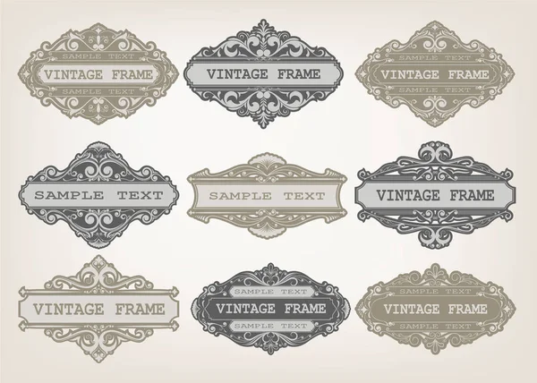 Vintage keretek halmaza — Stock Vector