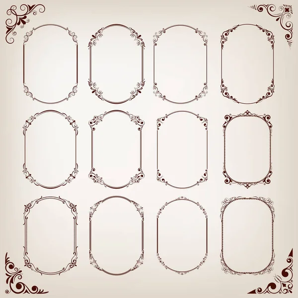 Vintage circle frames — Stock Vector