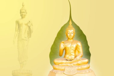 bodhi ağacı arka planda, Budist kavramının önemli gün Buda heykeli
