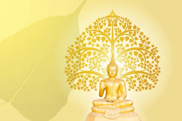 Buddha Statue Bodhi Tree Background Important Day Buddhist Concept — Stock Photo, Image