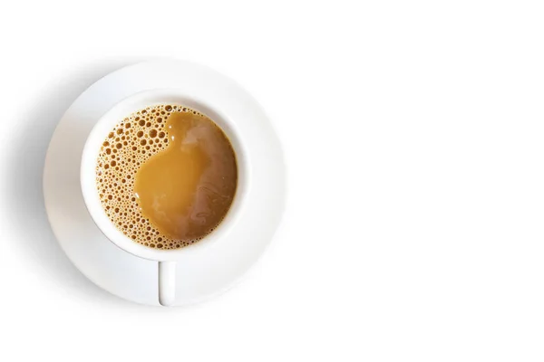 Fehér Kávé Csésze Elszigetelt Fehér Háttér — Stock Fotó