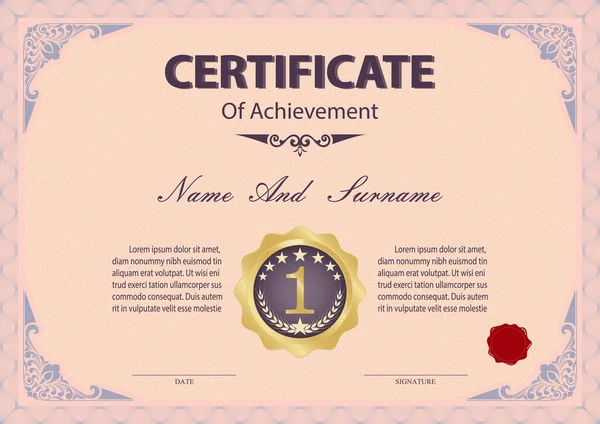 Certificado vintage — Vector de stock