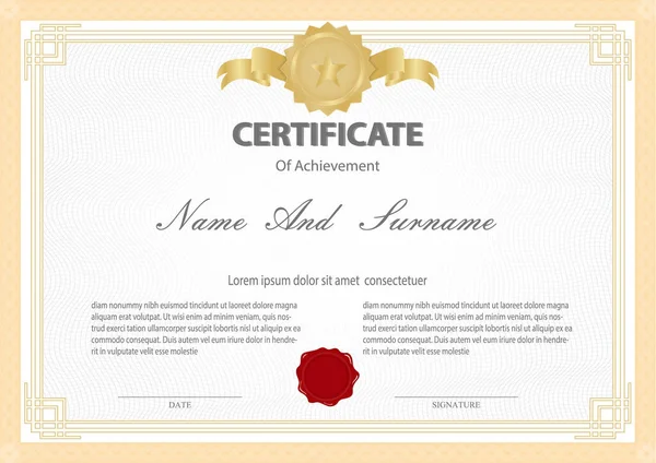 Сертификат или винтажный стиль диплома — стоковый вектор