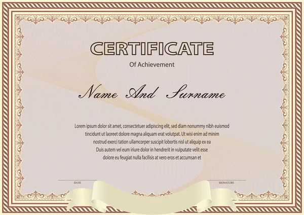 Certificado vintage — Vetor de Stock