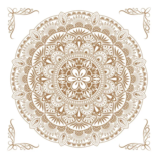 Patrón Circular Mandala Adorno Decorativo Estilo Oriental Mandala Con Motivos — Vector de stock