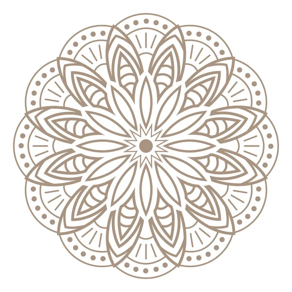 曼陀罗的圆形图案 东方风格的装饰装饰 有花纹的曼达拉邀请卡年份精美的内衬设计 — 图库矢量图片