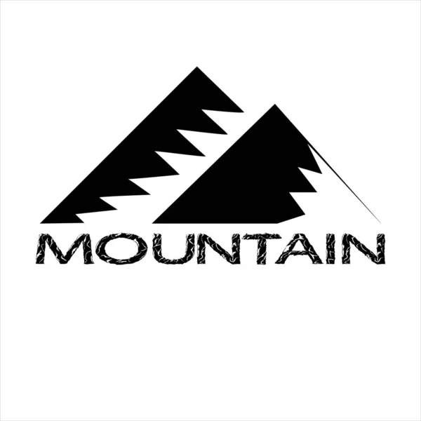 Logo Montagna Montagna Emblema Monocromatico Illustratore Vettoriale — Vettoriale Stock