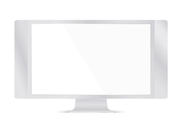 Visualizzazione Del Computer Isolato Sfondo Bianco Monitor Vuoto Illustrazione Vettoriale — Vettoriale Stock