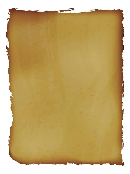 Старинный Лист Бумаги Изолированный Белом Фоне Векторная Иллюстрация — стоковый вектор