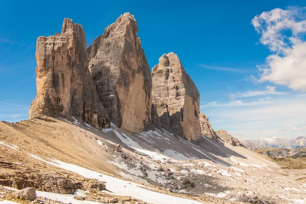 Stupende Scene Ografiche Famosissime Tre Cime Lavaredo Cadore Belluno Veneto — 图库照片