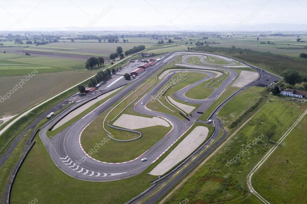Race track aerial shot