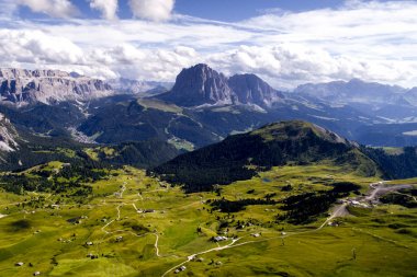 Alpe di Seceda 'da Dolomiti manzarası