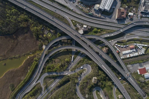 Highway Aerial View Drone — Stock Photo, Image