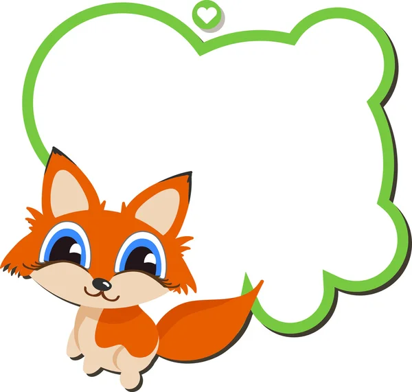 Baby Fox with space for your message — Stock Vector
